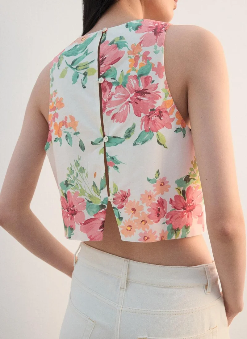 مانجو Printed crop top
